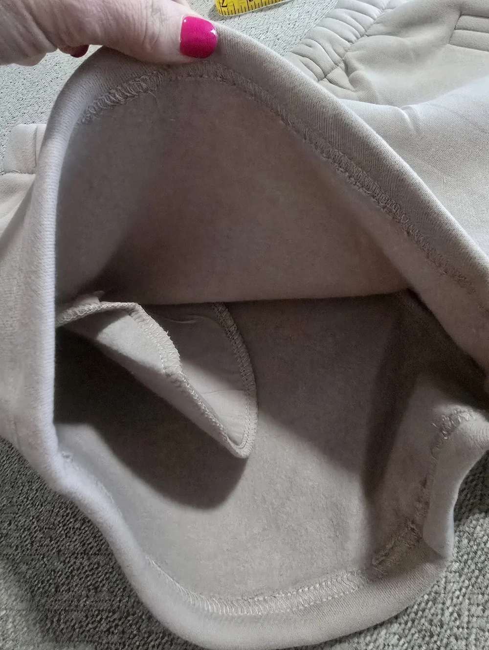 Tic Toc Essentials Momo Taupe Fleece Relaxed High Waist Lounge Shorts - Medium